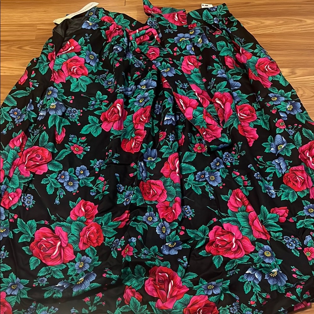 Breckenridge Red and Blue Maxi A-Line Skirt